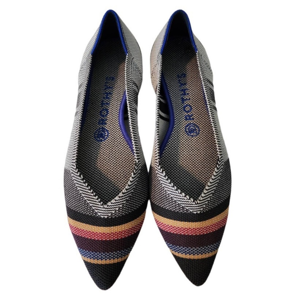 Rothy's The Point Inverse Stripe Flats